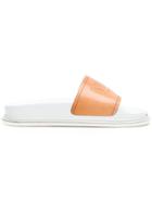 Mm6 Maison Margiela Embossed Logo Slides - Brown