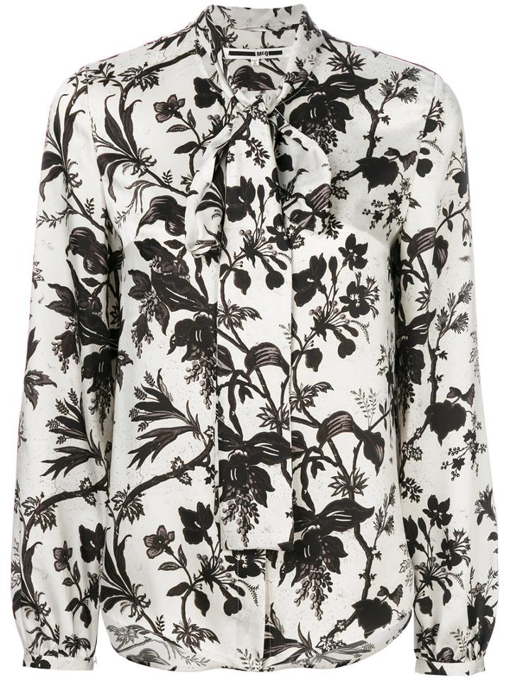 Mcq Alexander Mcqueen - Floral Print Shirt - Women - Polyester - 40, Grey, Polyester