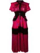 Sacai Floral Embroidered Midi Dress