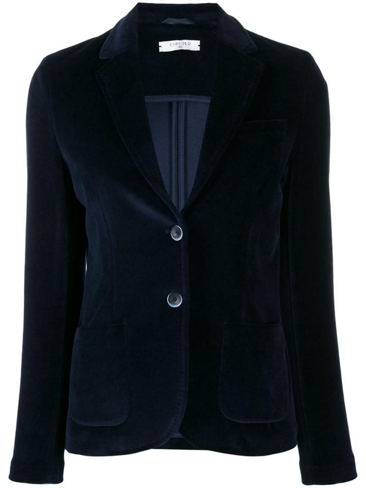 Circolo 1901 Velur Fitted Blazer - Blue