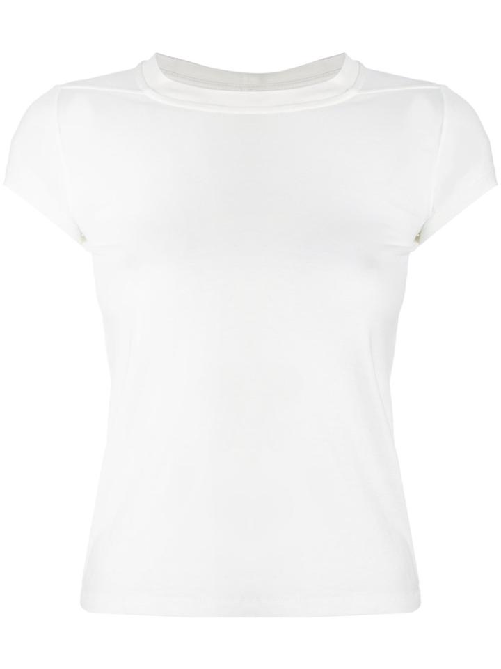Rick Owens Cropped Slim Fit T-shirt - White