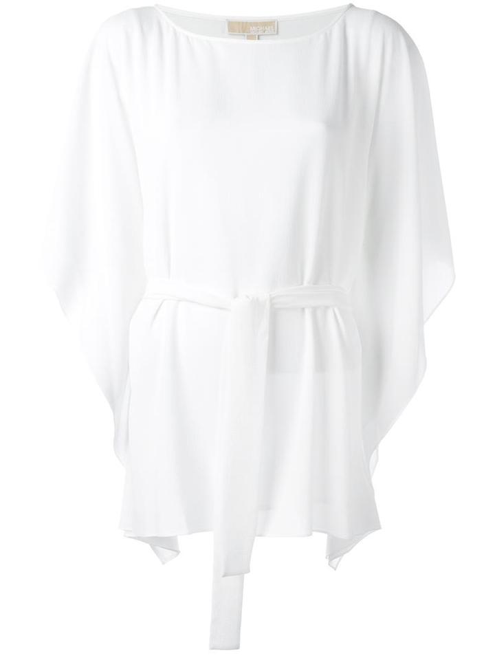 Michael Michael Kors Boat Neck Blouse, Women's, Size: L/xl, Nude/neutrals, Polyester/spandex/elastane