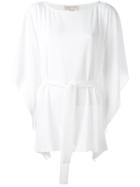 Michael Michael Kors Boat Neck Blouse, Women's, Size: L/xl, Nude/neutrals, Polyester/spandex/elastane