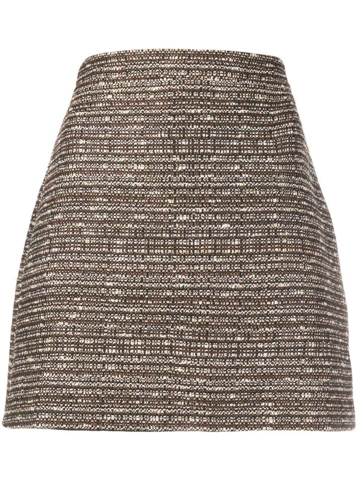 Andamane Tweed Effect Skirt - Brown