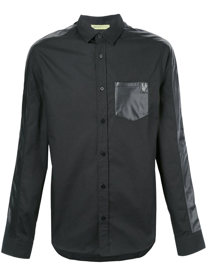 Versace Jeans - Contrast Panel Shirt - Men - Cotton/polyester - M, Black, Cotton/polyester