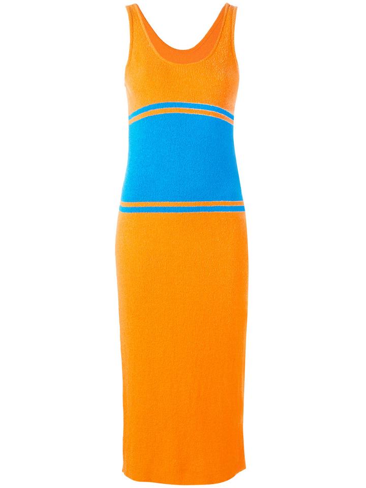 Knitted Midi Vest Dress - Women - Cotton/polyamide - S, Yellow/orange, Cotton/polyamide, Maison Margiela