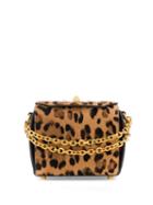 Alexander Mcqueen Leopard Print Box Bag - Brown
