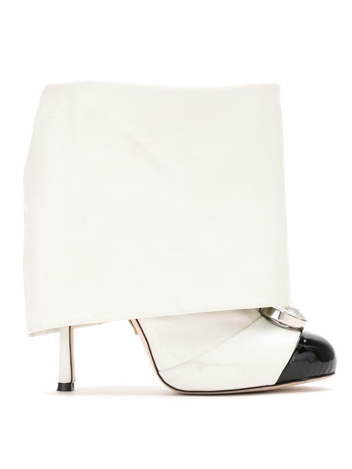 Andrea Bogosian Overlay Leather Boots - White
