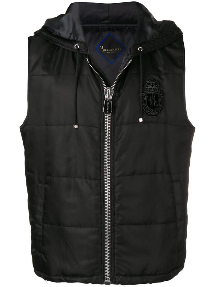 Billionaire Sleeveless Bomber Jacket - Black