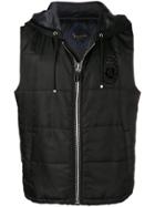 Billionaire Sleeveless Bomber Jacket - Black