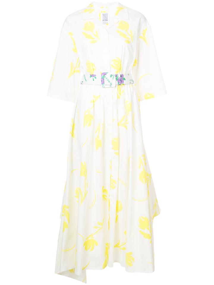 Rosie Assoulin Poplin Belted Tulips Dress - White