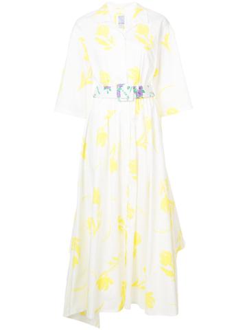 Rosie Assoulin Poplin Belted Tulips Dress - White
