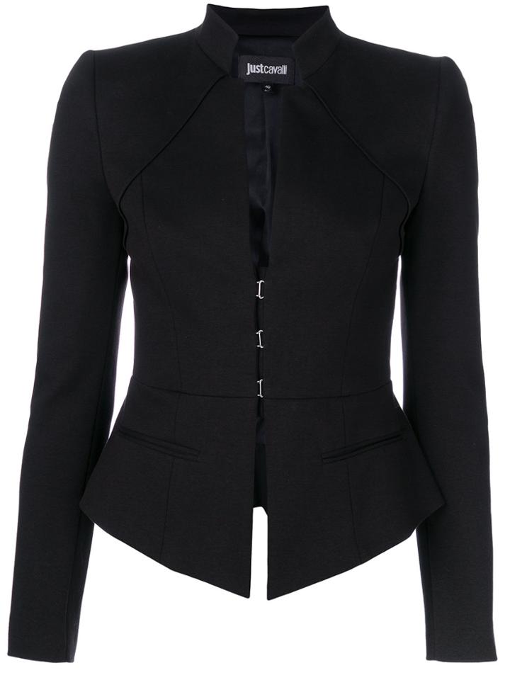 Just Cavalli Hook Fastening Fitted Blazer - Black