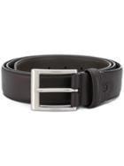 Canali Embroidered Logo Belt - Brown
