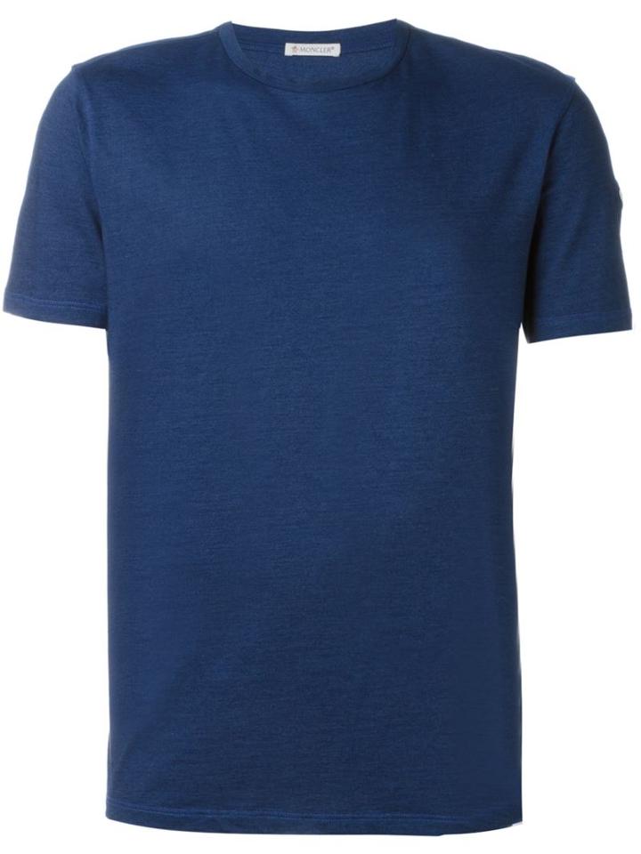 Moncler Classic T-shirt, Men's, Size: L, Blue, Cotton