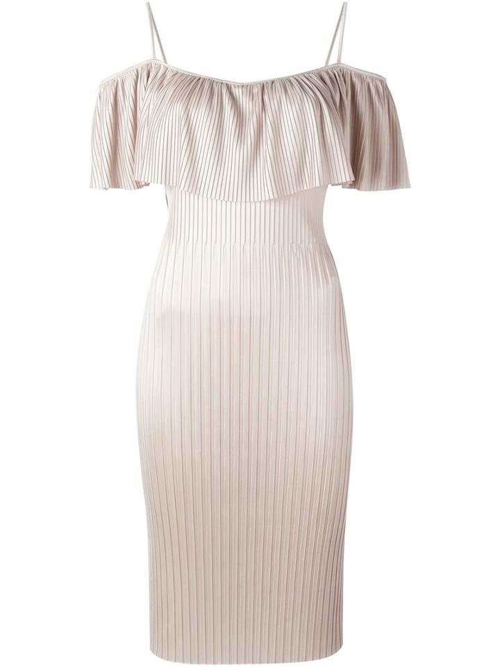 Givenchy Technical Pleated Dress, Women's, Size: 36, Nude/neutrals, Polyester/triacetate