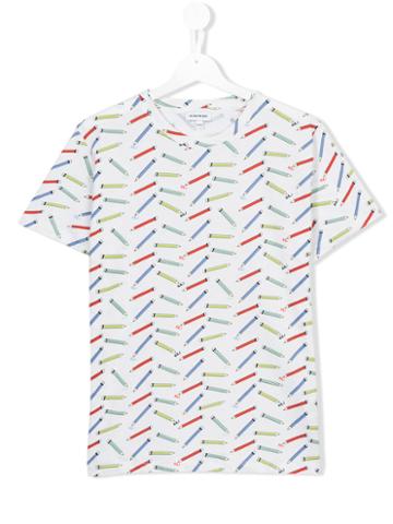 Au Jour Le Jour Kids Pencil Print T-shirt, Boy's, Size: 14 Yrs, White