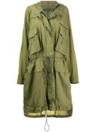 House Of Holland Hooded Parka Coat - Green