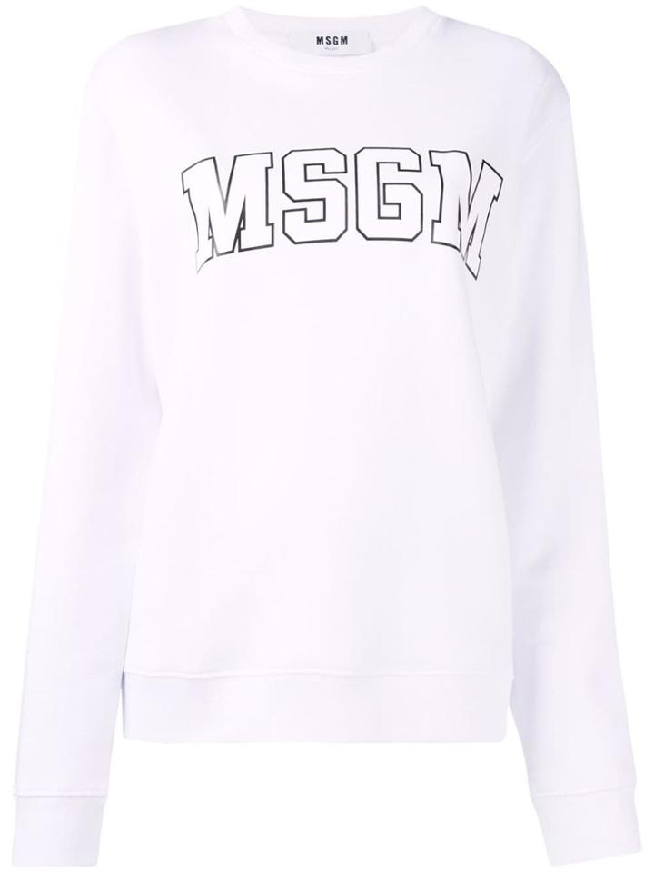 Msgm Logo Patch Sweater - White
