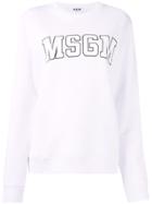 Msgm Logo Patch Sweater - White