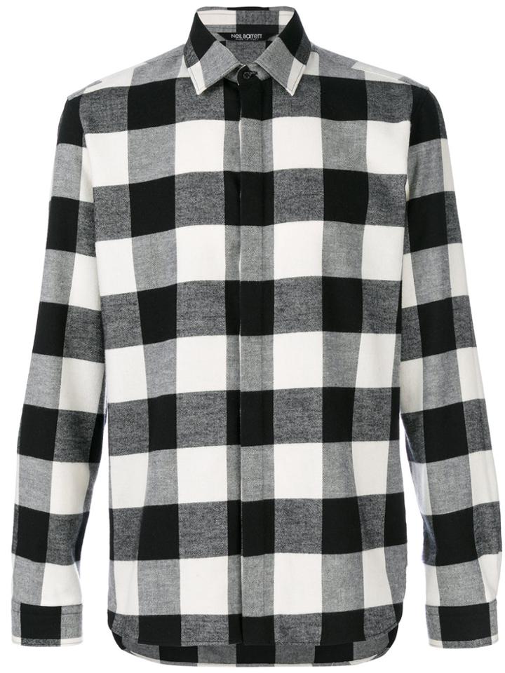 Neil Barrett Checked Flannel Shirt - Black