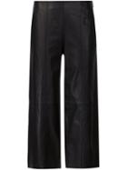 Vince Wide-legged Cropped Trousers, Women's, Size: 4, Black, Leather
