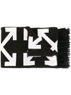 Off-white - Stripe And Arrows Scarf - Men - Cotton - One Size, Black, Cotton