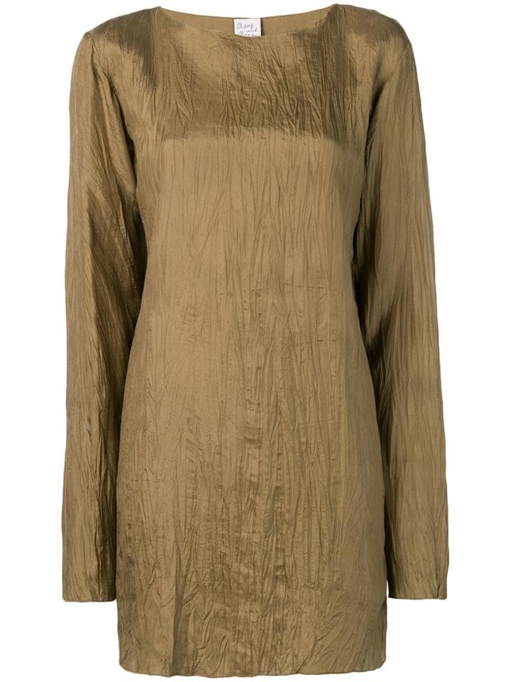 Moschino Vintage Long-sleeve Shift Dress - Brown