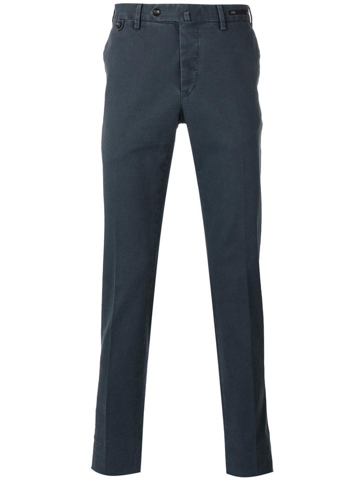 Pt01 - Slim Fit Chino Trousers - Men - Cotton/spandex/elastane - 54, Blue, Cotton/spandex/elastane