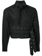Craig Green Cropped Eyelet Studded Shirt, Men's, Size: Medium, Black, Cotton