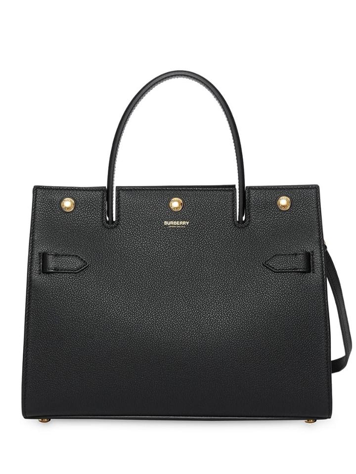 Burberry Small Leather Title Bag - Blue