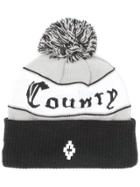 Marcelo Burlon County Of Milan Logo Pom-pom Beanie Hat - Black
