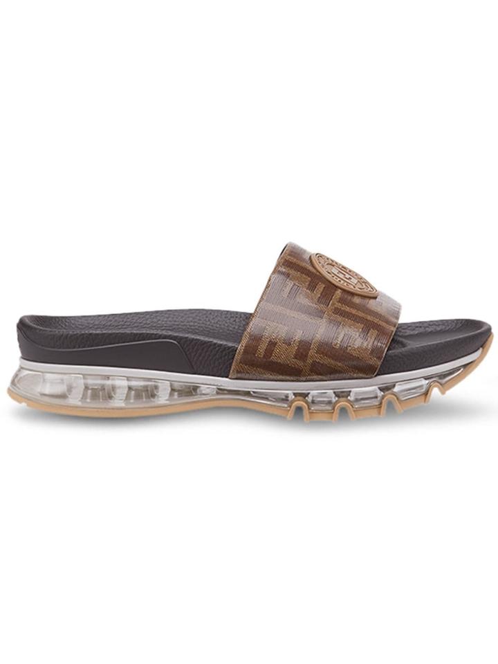 Fendi Ff Print Sandals - Brown