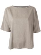 Mm6 Maison Margiela Loose Fit Shortsleeved Top, Women's, Size: 44, Nude/neutrals, Viscose