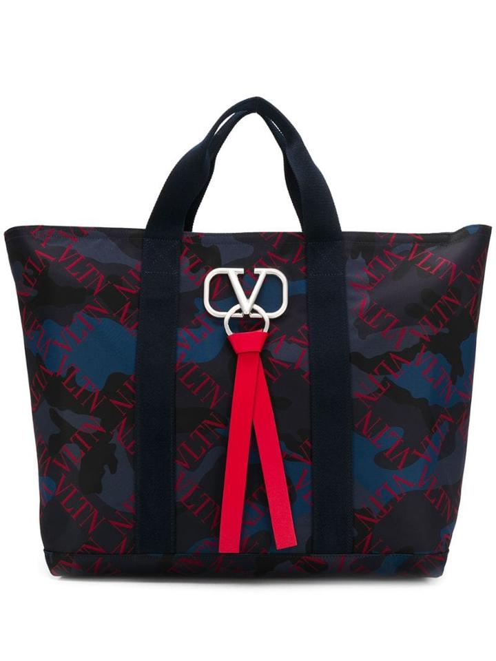 Valentino Valentino Garavani Camouflage Vring Tote Bag - Blue