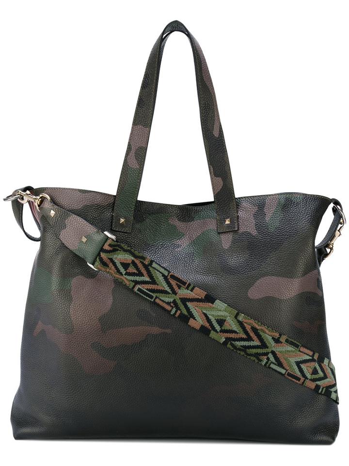 Valentino - Valentino Garavani Rockstud Camouflage Tote - Men - Calf Leather - One Size, Green, Calf Leather