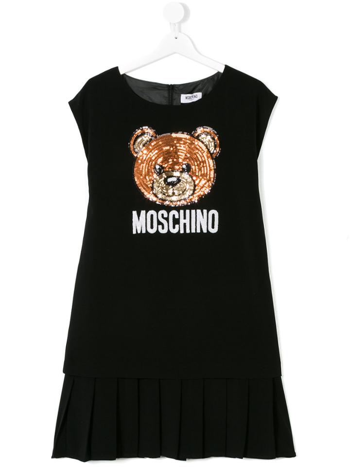Moschino Kids Teddy Sequin Dress - Black