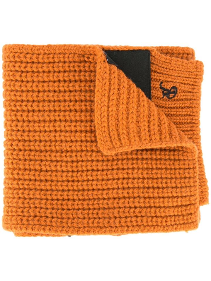 Raf Simons Contrast Stripe Scarf - Brown