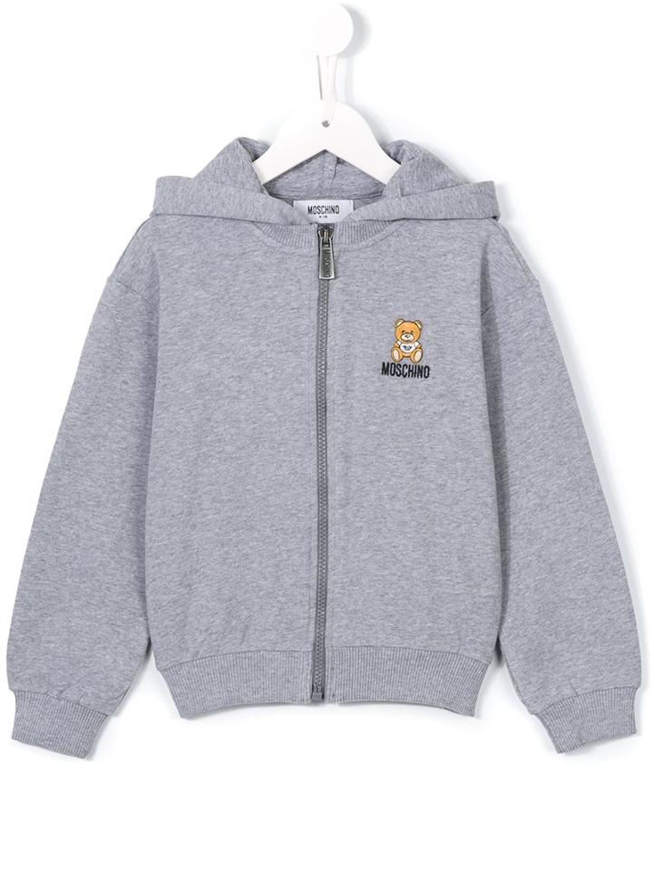 Moschino Kids Embroidered Logo Hoodie, Toddler Boy's, Size: 4 Yrs, Grey