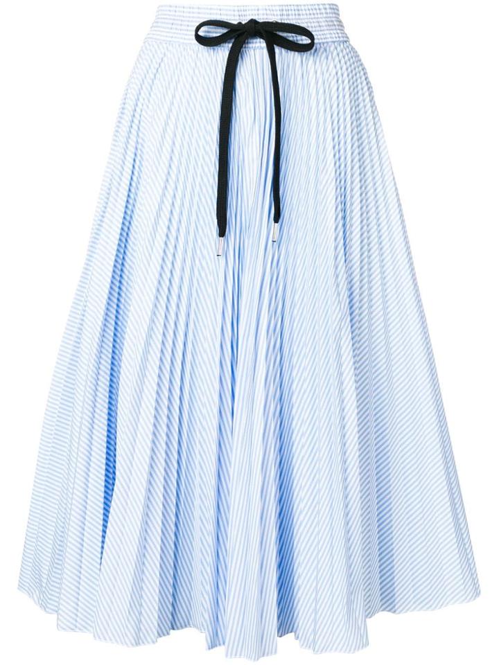 Red Valentino Striped Pleated Skirt - Blue