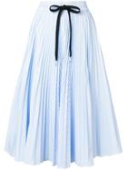 Red Valentino Striped Pleated Skirt - Blue