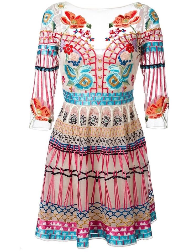 Temperley London Mini Aura Dress, Women's, Size: 10, Brown, Silk/nylon/spandex/elastane