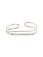 1-100 Two Finger Ring, Adult Unisex, Size: S, Grey, Sterling Silver