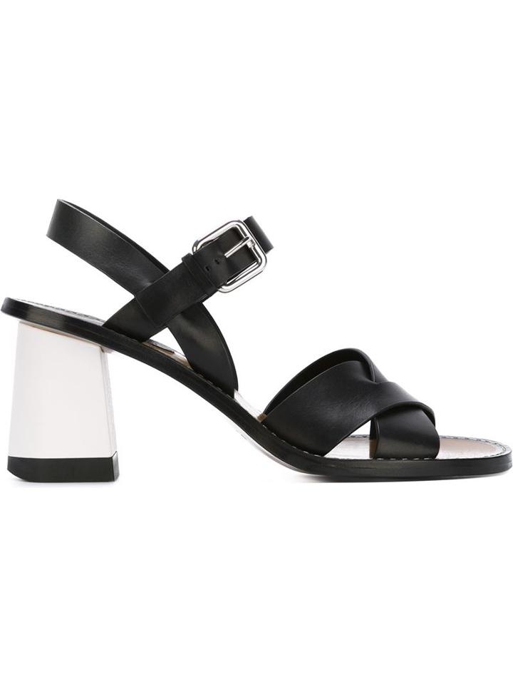 Jil Sander Contrast Block Heel Sandals