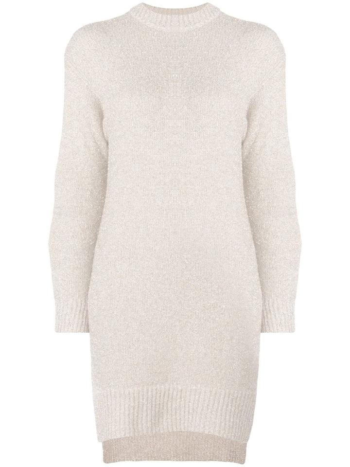Nude Sheen Knitted Dress - Neutrals