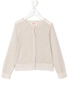 Maan Pinto Lurex Cardigan, Girl's, Size: 10 Yrs, Nude/neutrals