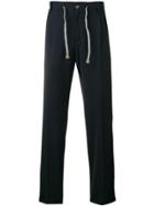 Eleventy Slim Fit Drawstring Tailored Trousers - Blue