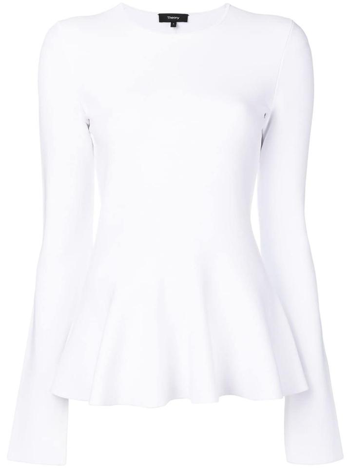Theory Knitted Peplum Sweater - White
