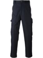 Msgm Angled Pockets Detail Cargo Pants, Men's, Size: 46, Blue, Cotton