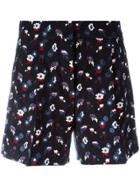 Thom Browne Embroidered Floral Shorts - Blue